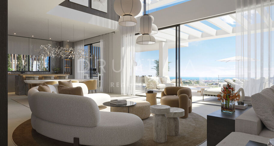 Luxuriöse Villa im malerischen La Resina del Golf mit Panoramablick auf das Meer, Estepona