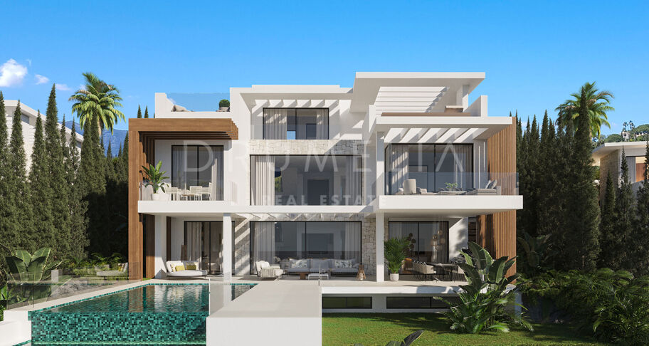 Luxuriöse Villa im malerischen La Resina del Golf mit Panoramablick auf das Meer, Estepona