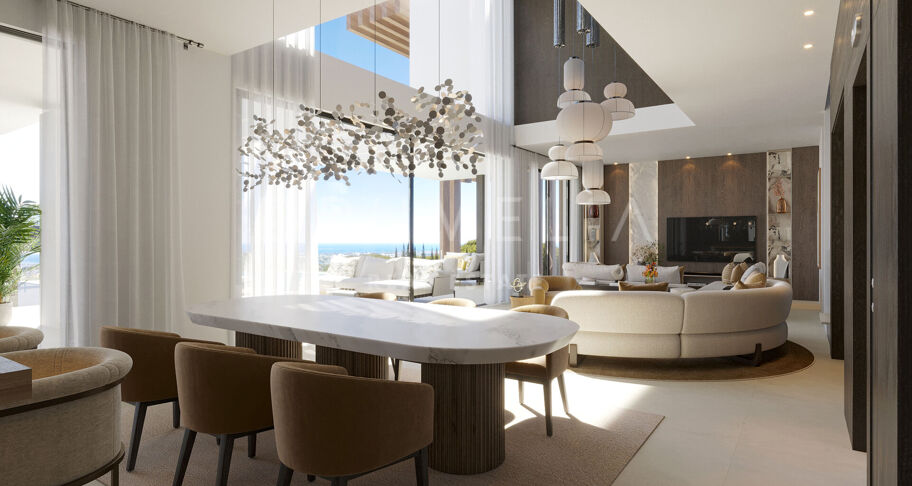 Luxuriöse Villa im malerischen La Resina del Golf mit Panoramablick auf das Meer, Estepona