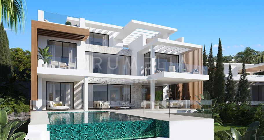 Luxuriöse Villa im malerischen La Resina del Golf mit Panoramablick auf das Meer, Estepona