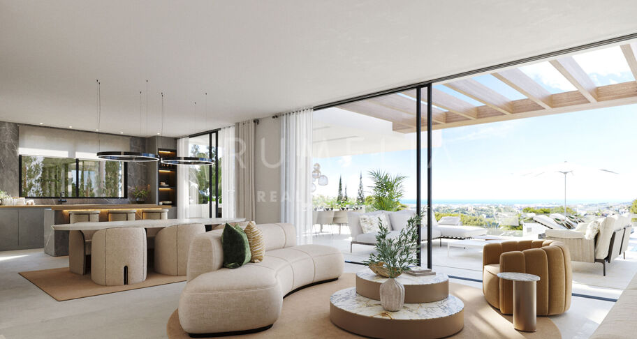 Luxuriöse Villa im malerischen La Resina del Golf mit Panoramablick auf das Meer, Estepona