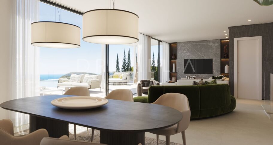 Luxuriöse Villa im malerischen La Resina del Golf mit Panoramablick auf das Meer, Estepona
