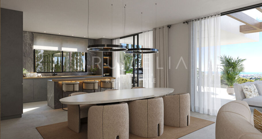 Luxuriöse Villa im malerischen La Resina del Golf mit Panoramablick auf das Meer, Estepona