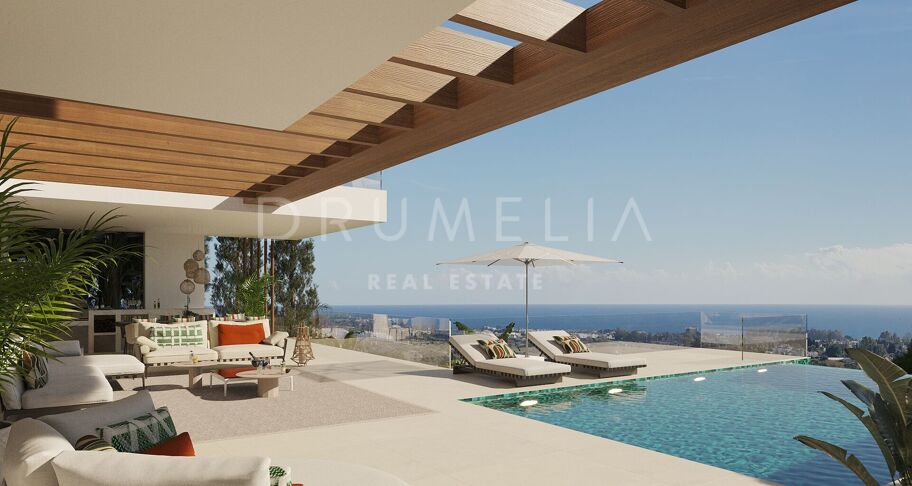 Luxe villa in het schilderachtige La Resina del Golf met panoramisch uitzicht op zee, Estepona