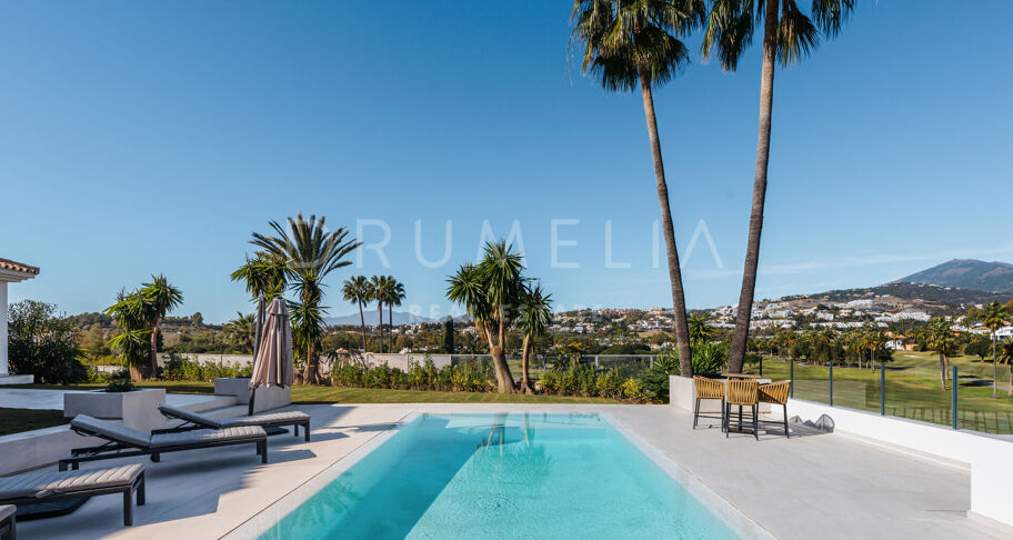 Renovated front-line golf, stunning modern luxury villa in Los Naranjos Golf, Nueva Andalucia