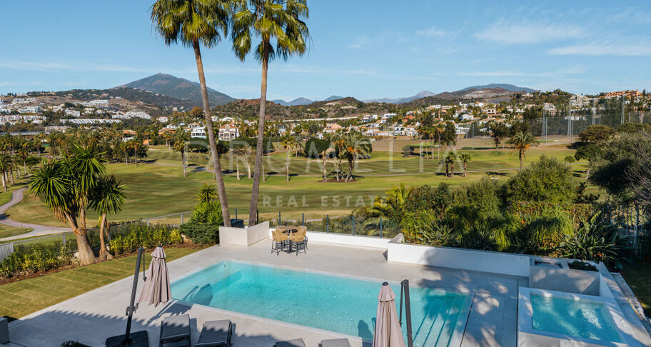 Renovated front-line golf, stunning modern luxury villa in Los Naranjos Golf, Nueva Andalucia