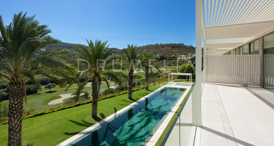 New innovative frontline golf Avant-garde luxury villa with superb views in Finca Cortesin, Casares.