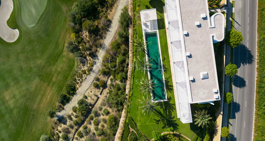 New innovative frontline golf Avant-garde luxury villa with superb views in Finca Cortesin, Casares.