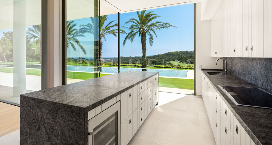 New innovative frontline golf Avant-garde luxury villa with superb views in Finca Cortesin, Casares.