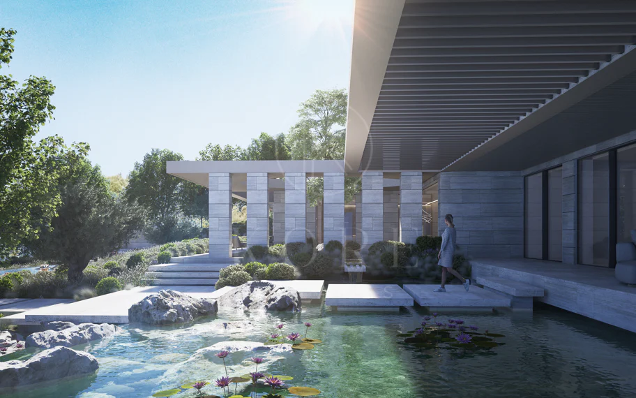 Parcela con orientación suroeste en La Zagaleta con un espectacular proyecto para villa muy moderna.