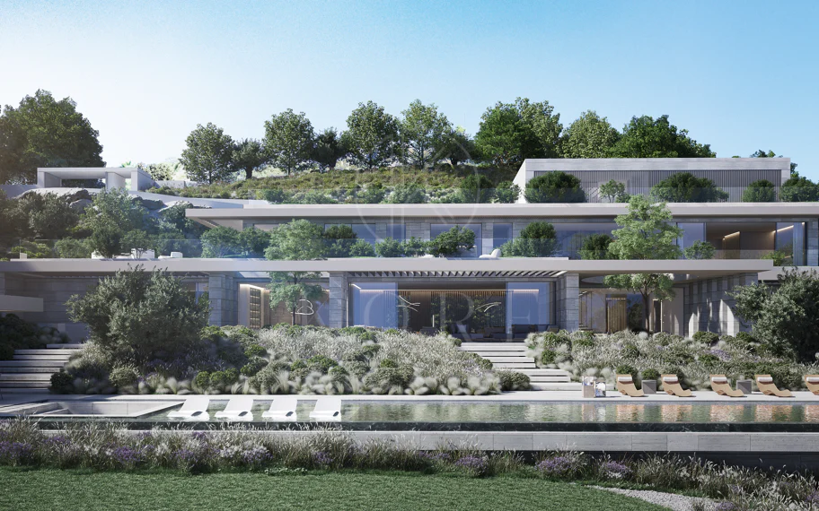 Parcela con orientación suroeste en La Zagaleta con un espectacular proyecto para villa muy moderna.