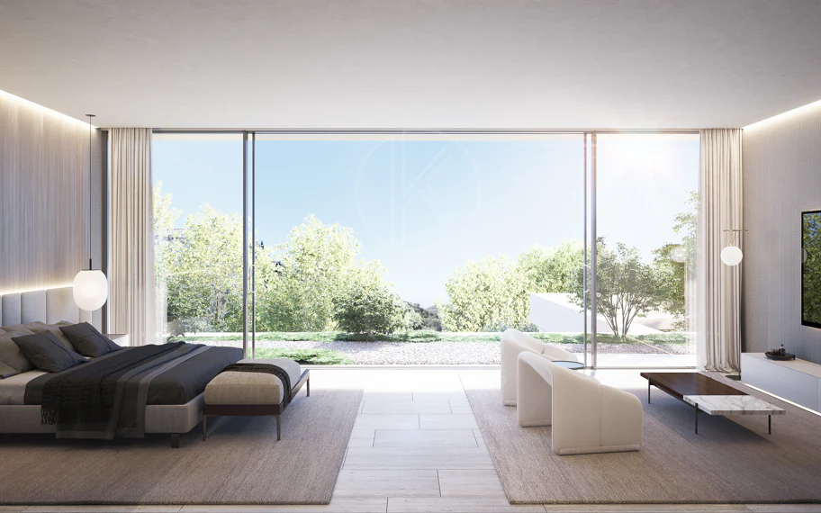 Parcela con orientación suroeste en La Zagaleta con un espectacular proyecto para villa muy moderna.