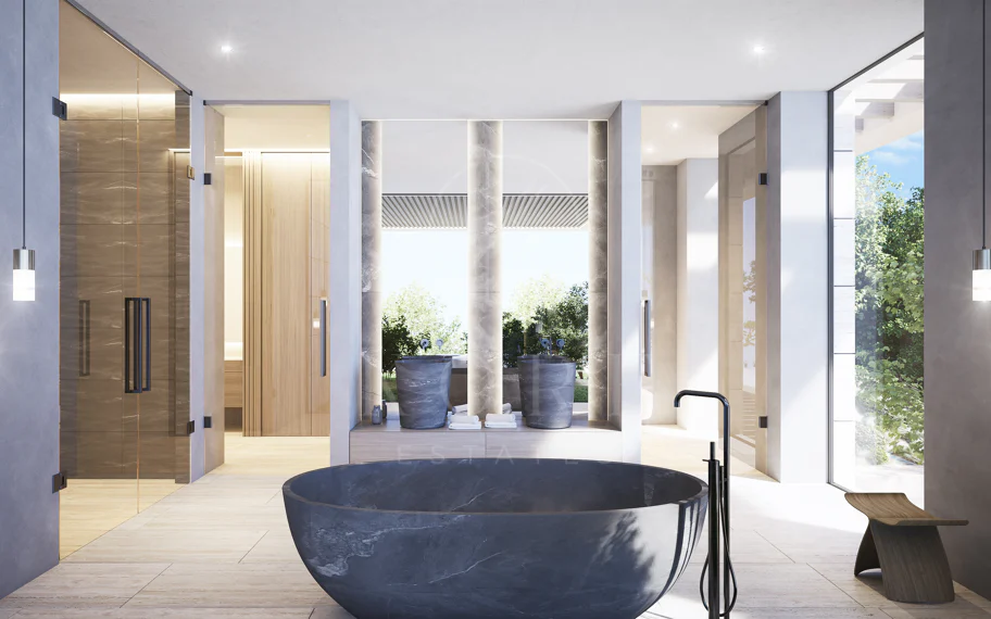 Parcela con orientación suroeste en La Zagaleta con un espectacular proyecto para villa muy moderna.