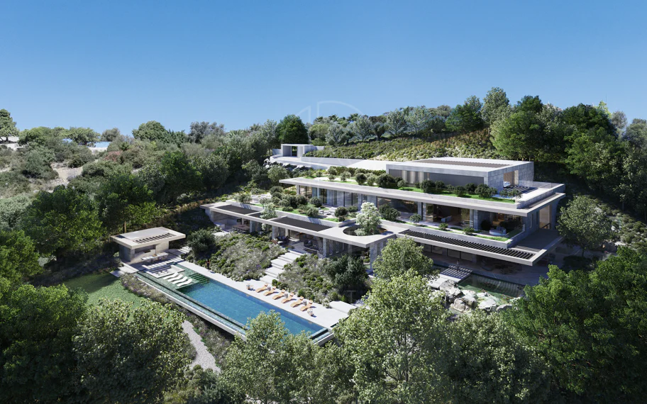 Parcela con orientación suroeste en La Zagaleta con un espectacular proyecto para villa muy moderna.