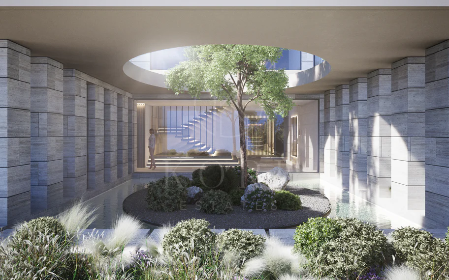 Parcela con orientación suroeste en La Zagaleta con un espectacular proyecto para villa muy moderna.