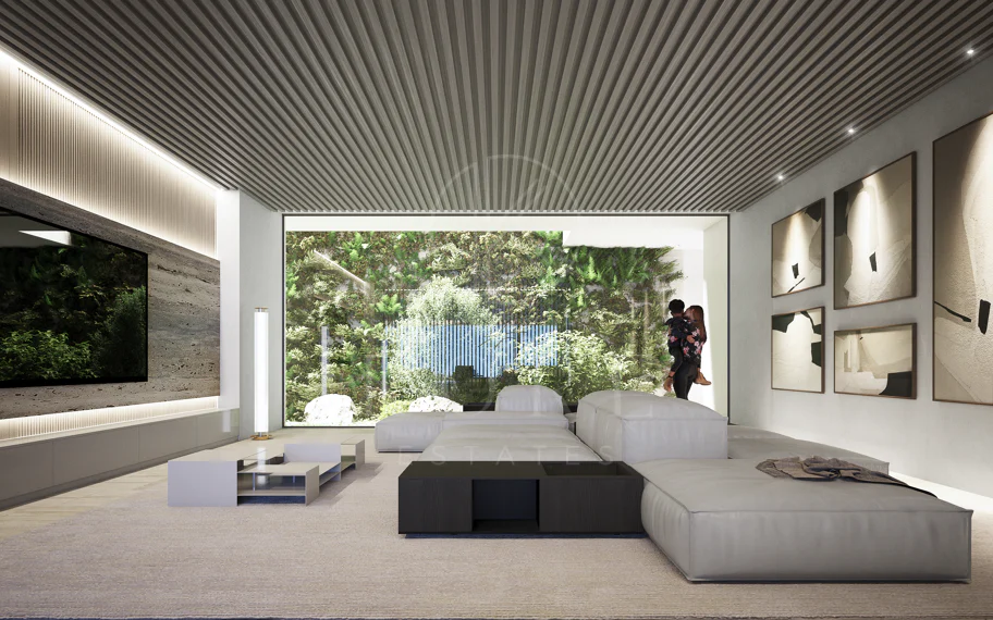 Parcela con orientación suroeste en La Zagaleta con un espectacular proyecto para villa muy moderna.