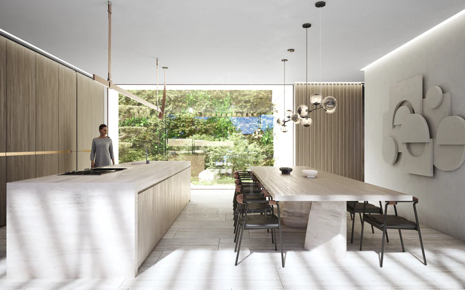 Parcela con orientación suroeste en La Zagaleta con un espectacular proyecto para villa muy moderna.