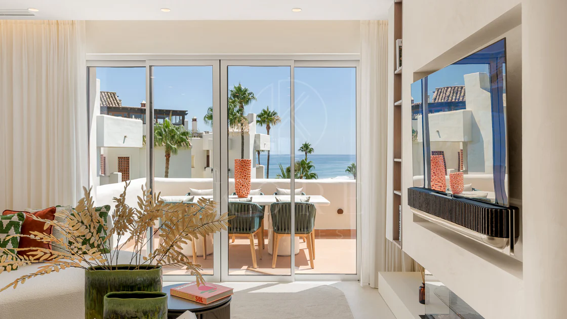 Completely renovated house with unobstructed sea views.
