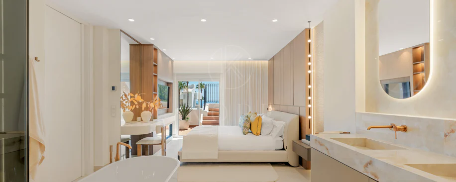 Completely renovated house with unobstructed sea views.
