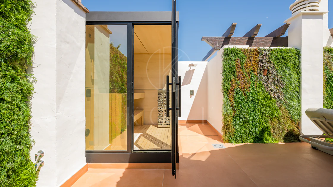 Completely renovated house with unobstructed sea views.