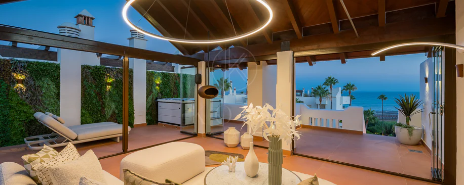 Completely renovated house with unobstructed sea views.