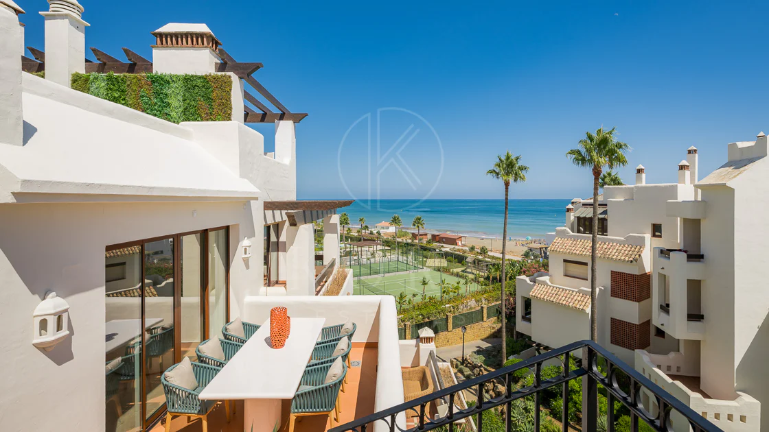 Completely renovated house with unobstructed sea views.