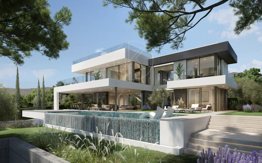 Villa de lujo con vistas panorámicas al mar y al golf – Finalización 2027, Artola Alta, Marbella