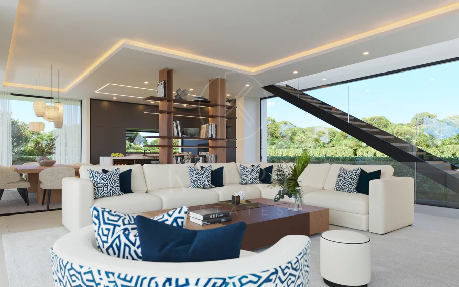 Villa de lujo con vistas panorámicas al mar y al golf – Finalización 2027, Artola Alta, Marbella