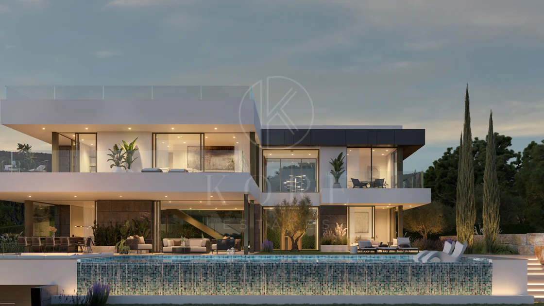 Villa de lujo con vistas panorámicas al mar y al golf – Finalización 2027, Artola Alta, Marbella