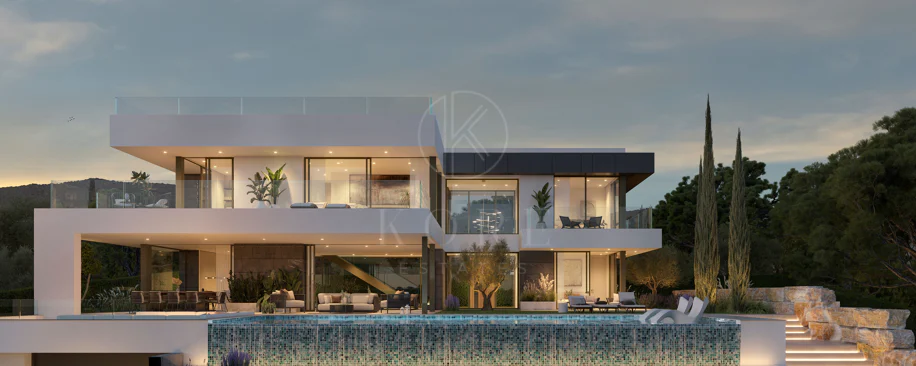 Villa de lujo con vistas panorámicas al mar y al golf – Finalización 2027, Artola Alta, Marbella