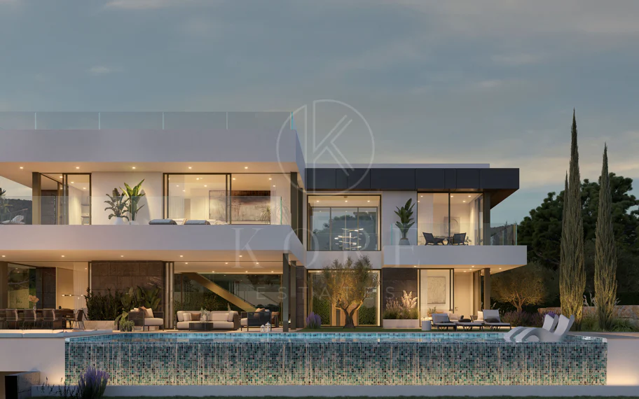 Villa de lujo con vistas panorámicas al mar y al golf – Finalización 2027, Artola Alta, Marbella