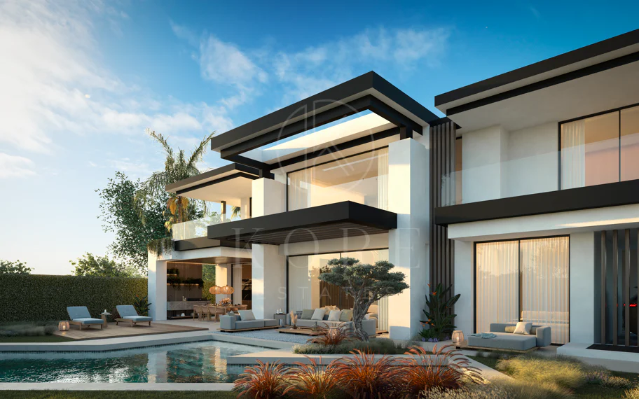 Blume, exclusiva colección boutique de 3 villas contemporáneas a pocos pasos de la playa, en una de las zonas residenciales más exclusivas de Marbella.