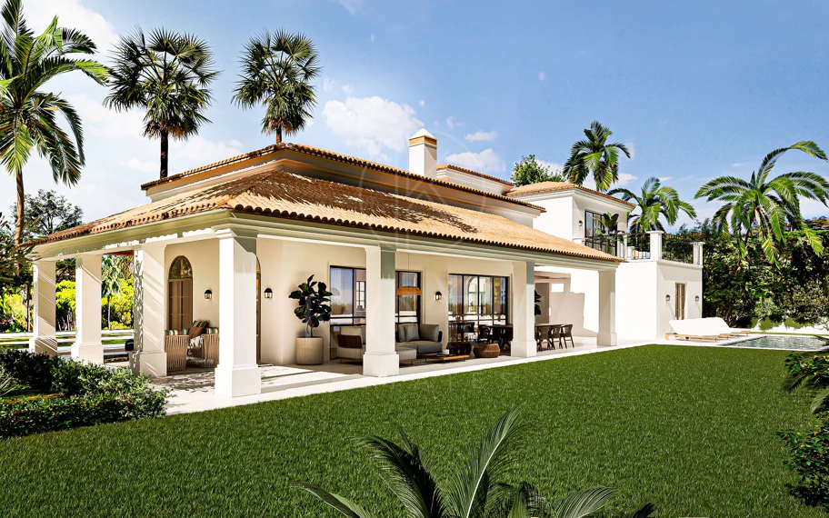 Villa moderna de nueva construcción de 4 habitaciones con vistas al mar en Estepona