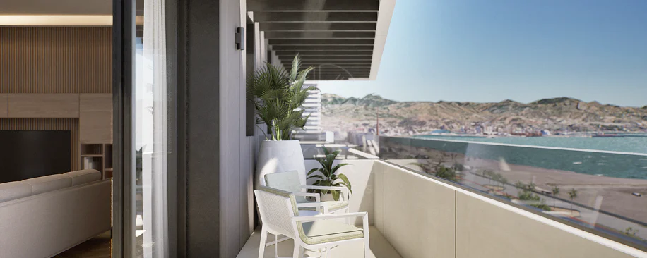 Exclusive Frontline Beach Apartment with Panoramic Sea Views in Málaga