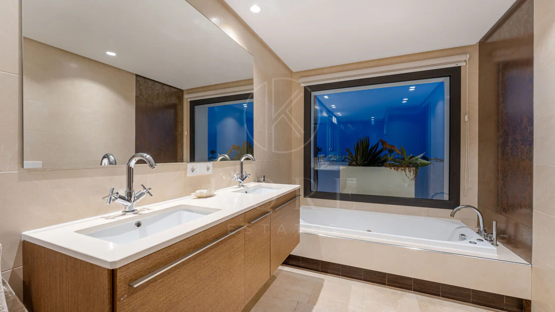 Contemporary Frontline Golf Villa with Panoramic Sea and Mountain Views
