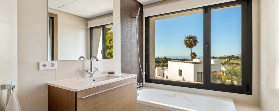 Contemporary Frontline Golf Villa with Panoramic Sea and Mountain Views
