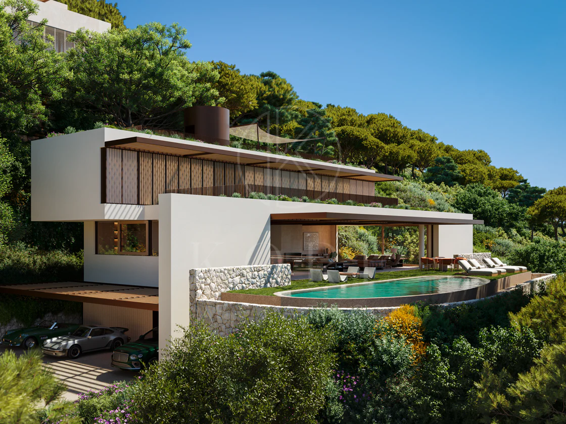 Vilă contemporană la cheie cu vedere la mare și munte în El Madroñal