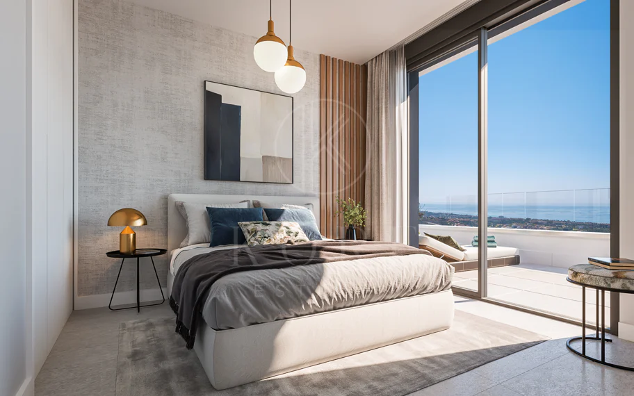 Apartamento de tres dormitorios en la comunidad cerrada de Medblue, en Altos de los Monteros