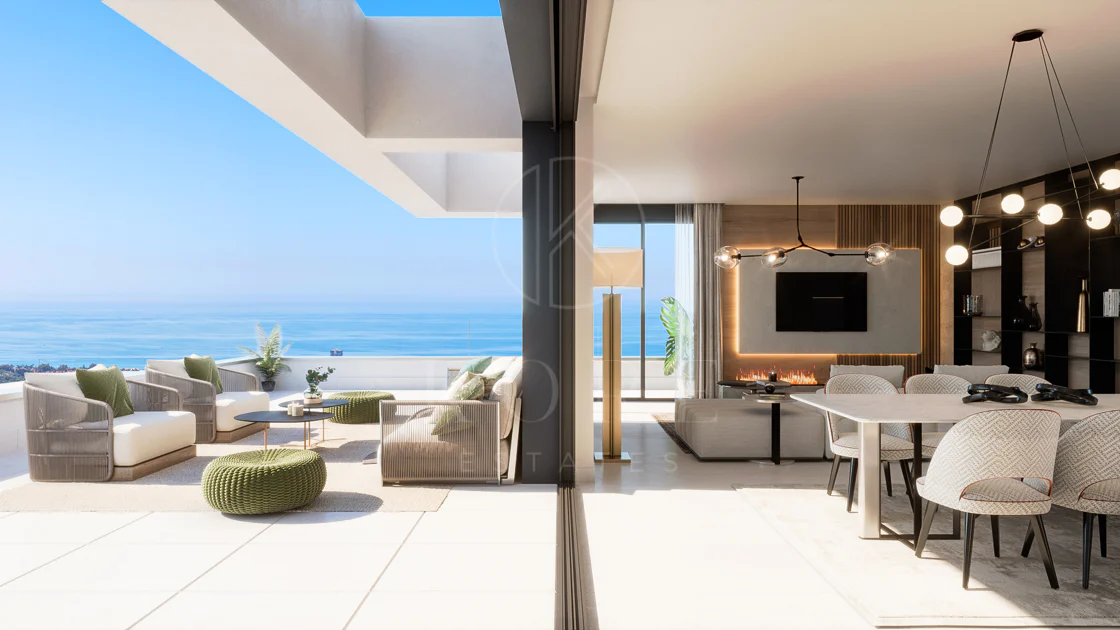 Apartamento de tres dormitorios en la comunidad cerrada de Medblue, en Altos de los Monteros
