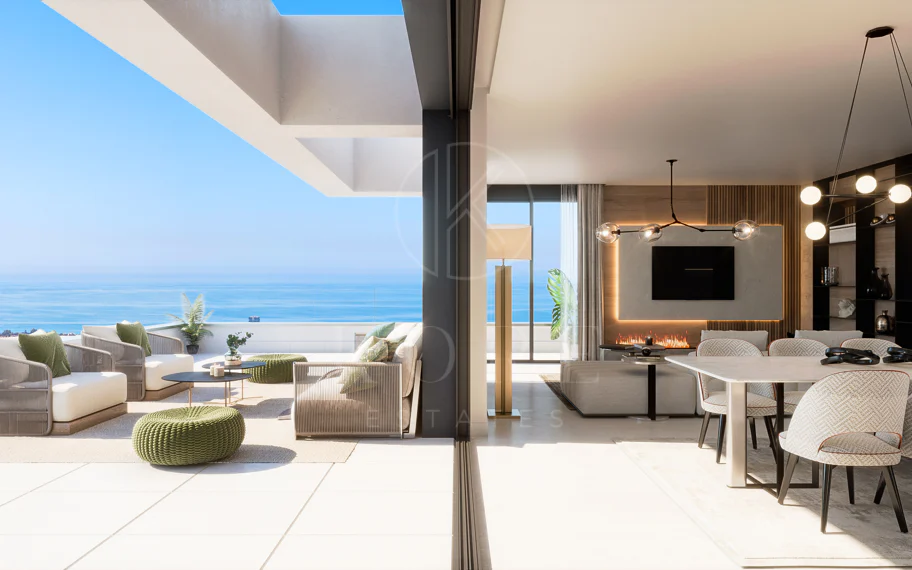 Apartamento de tres dormitorios en la comunidad cerrada de Medblue, en Altos de los Monteros