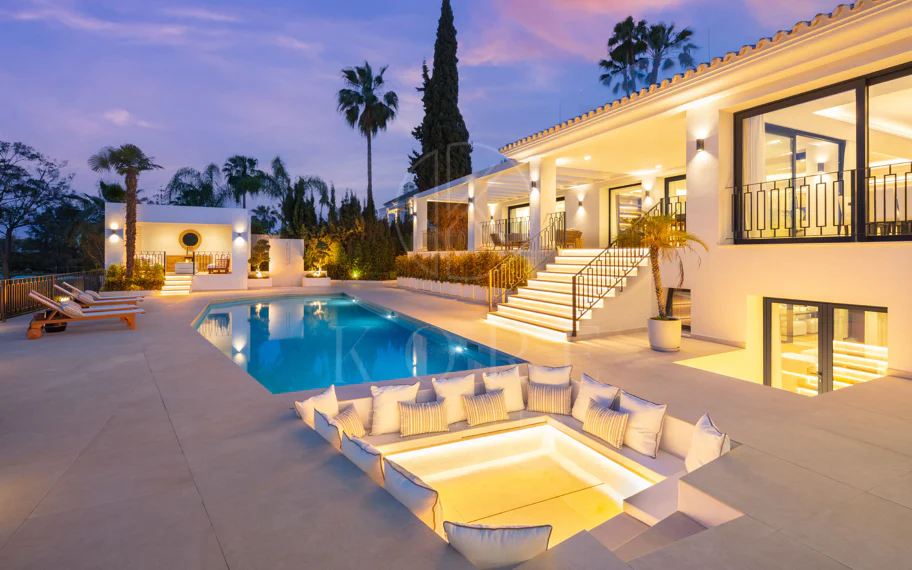 Villa de lujo en primera línea de golf con vistas a La Concha en Las Brisas