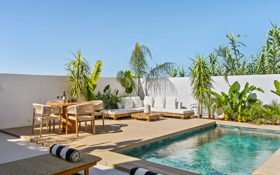 Welcome to this charming home with private outdoor living space and pool with minimalist elegant design inspired by southern Italy.