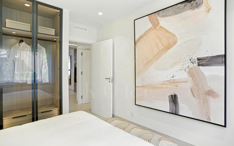 Impeccably renovated, south facing beach front, garden apartment located in the exclusive Menara Beach community on the sought-after New Golden Mile