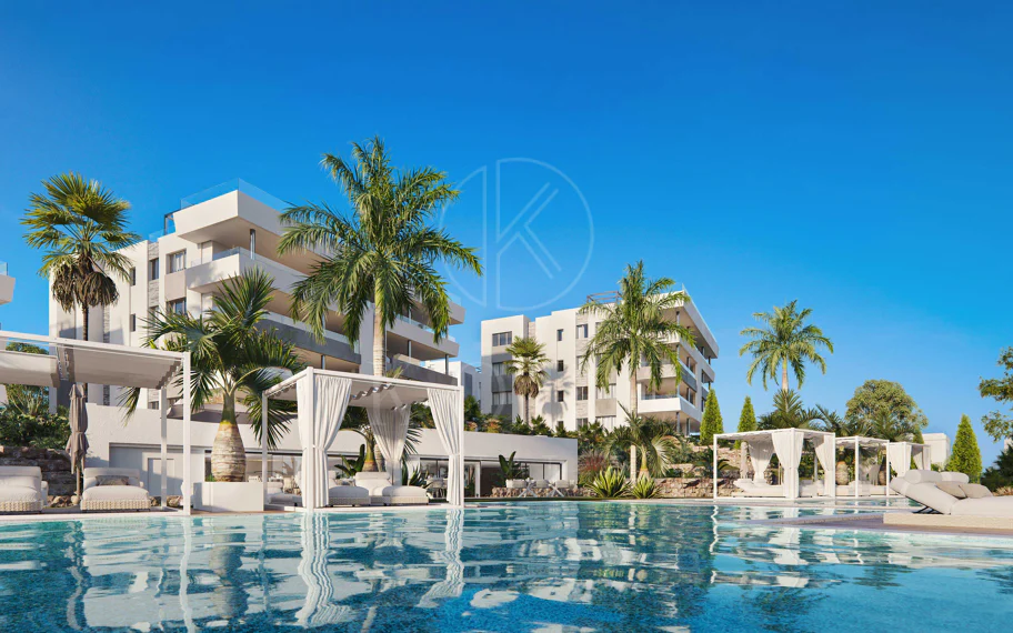 Contemporary penthouse with terrace and solarium both with panoramic views of the Mediterranean Sea in top location