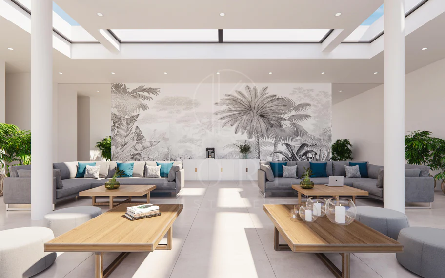 Contemporary penthouse with terrace and solarium both with panoramic views of the Mediterranean Sea in top location