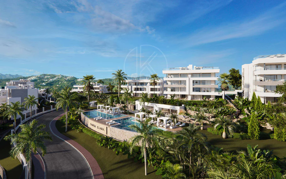 Contemporary penthouse with terrace and solarium both with panoramic views of the Mediterranean Sea in top location