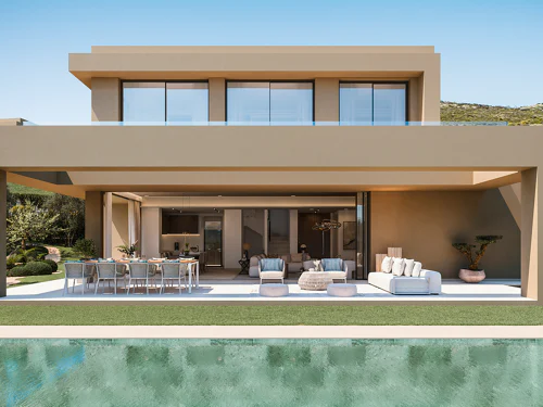 Villa with panoramic views located in a gated community with 24 hour security. Sea views.