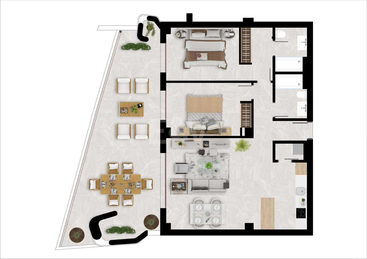 Boutique-Penthouse mit Terrasse und Bergblick