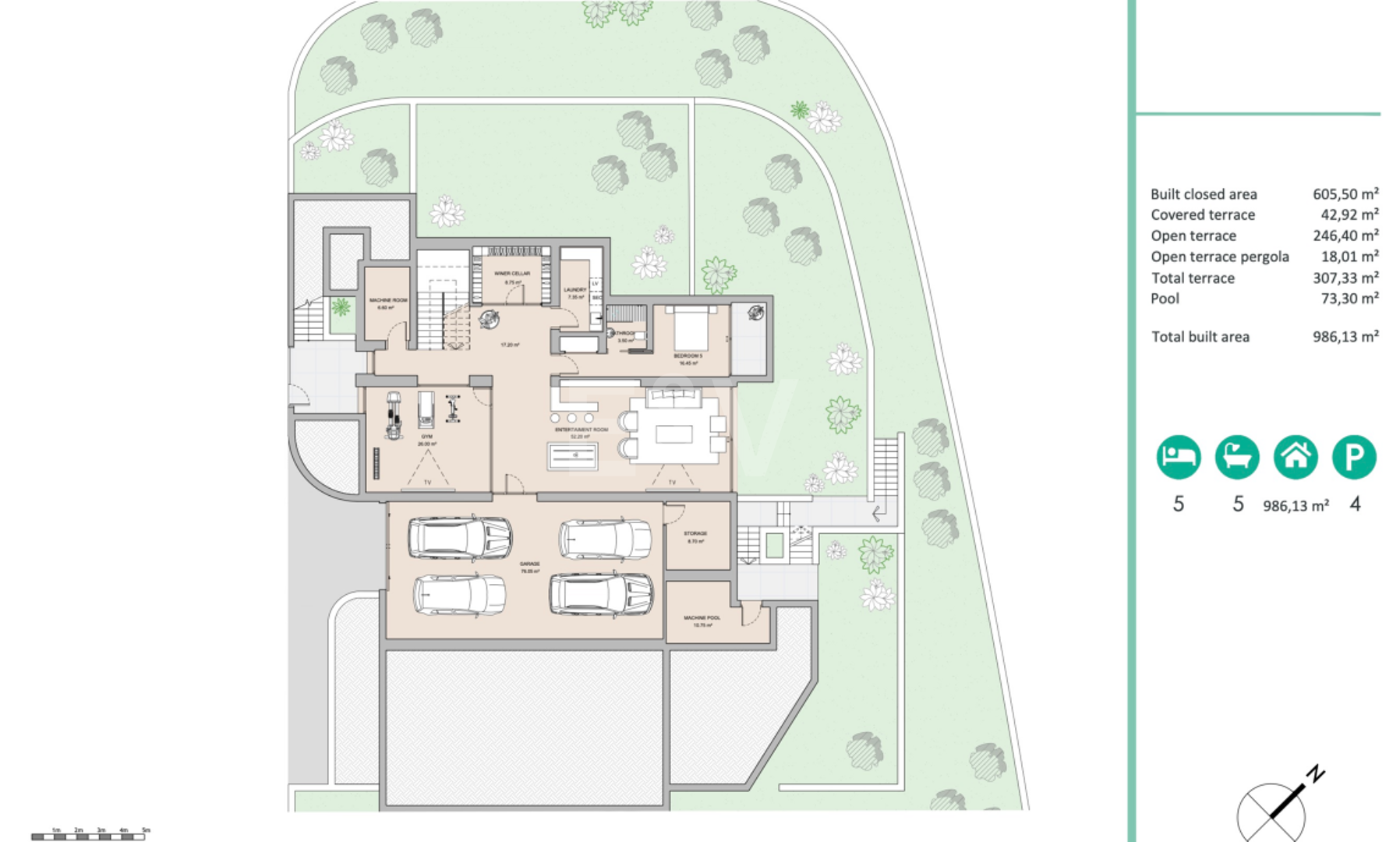 Samtida Elegant Villa med panoramautsikt i La Quinta