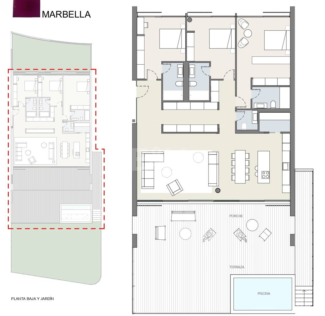 Außergewöhnliche 2-Schlafzimmer-Immobilie in Elviria mit privatem Garten